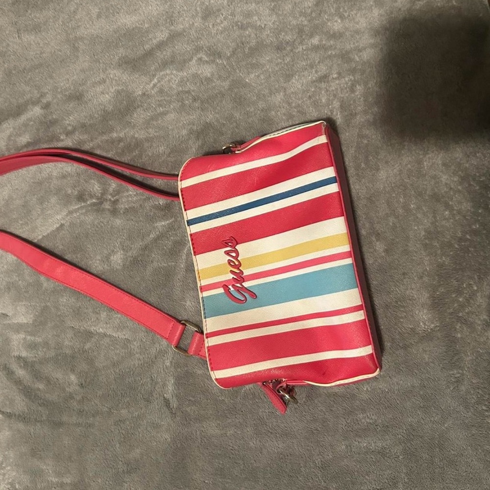 Guess Vibrant Striped Crossbody Bag